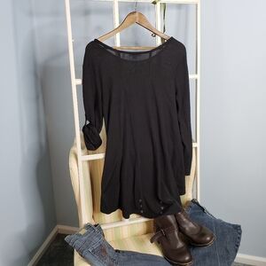 Simply Noelle tunic trapeze tab sleeve top S/M